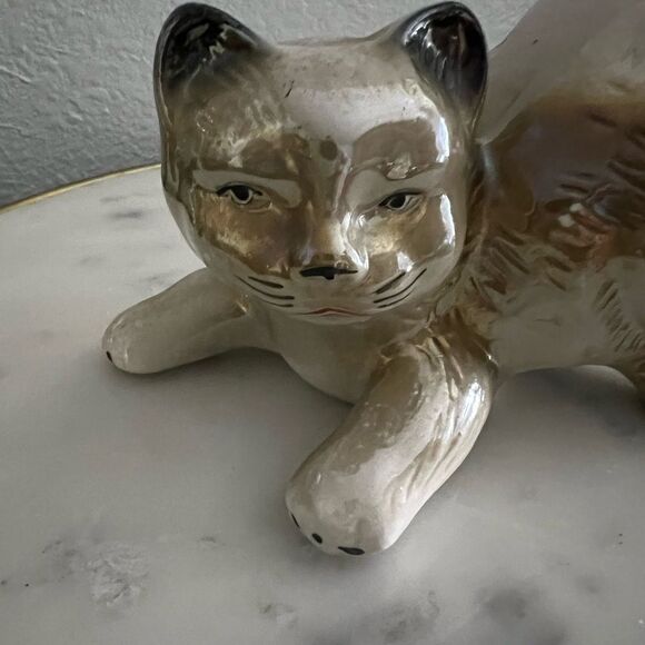 Vintage Ceramic/Porcelain Kitty Cat Figurine Made in Brazil #4058 EUC - Picture 2 of 5